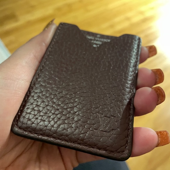 SOLD - Louis Vuitton Maroon/Red Leather Card Holder Wallet - Picture 1 of 4